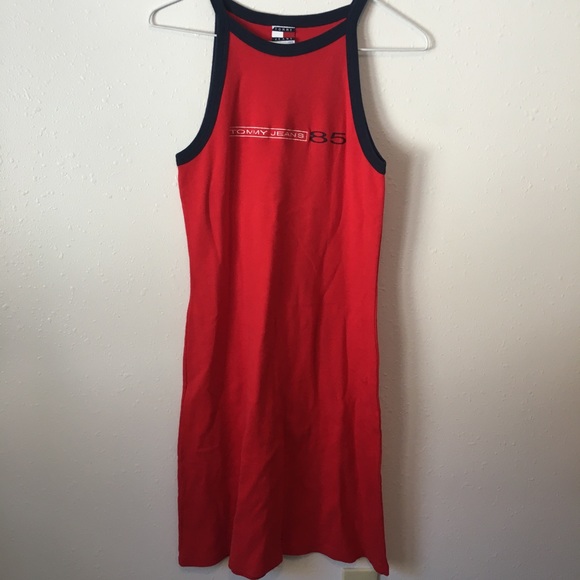 tommy jeans logo tank dress
